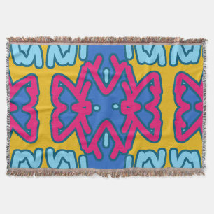 Seitliche Blankette, lebhaftes, mehrfarbiges Stoff Decke