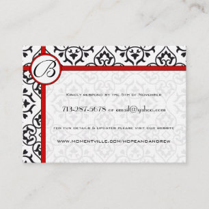 Seitliche Grenz-Black Damask Response-Website-Kart Begleitkarte