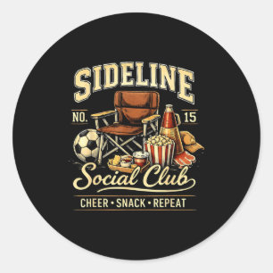Seitliche Social Club Cheer Snack Wiederholung Soc Runder Aufkleber
