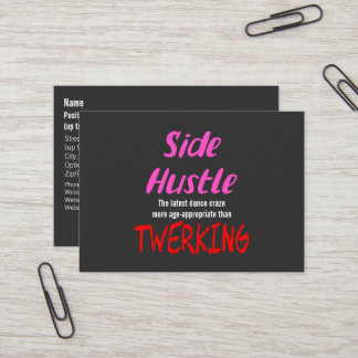 Seitlicher Hustle gegenüber aufwergendem Neon Pink Visitenkarte