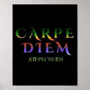 Seize Day Carpe Quote Diem Latin Inspiration Tro Poster