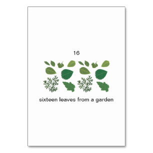 Seize feuilles de jardin personnalisé cartes à mém