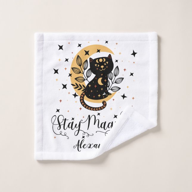 Séjour personnalisé Magique Chat Thème (Gant de toilette)