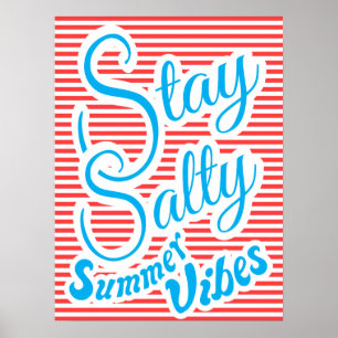 Séjour salé, Vibes d'été, affiche d'été, rouge