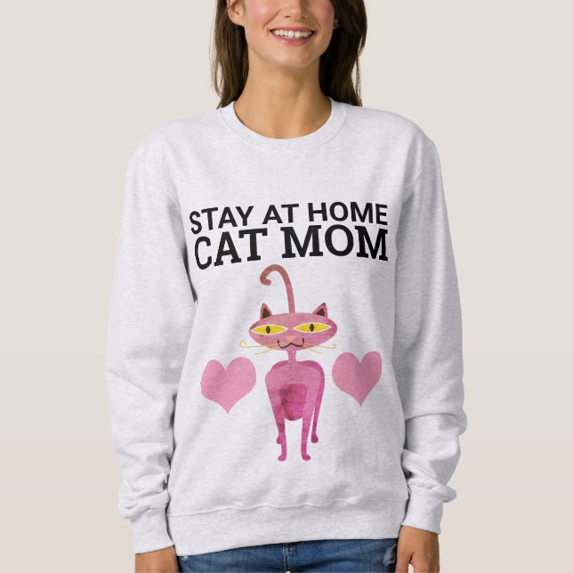 SÉJOURNEZ À LA MAISON CHAT MOM T-Shirts (Devant)
