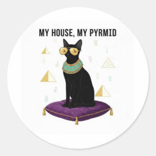 Sekhment Ägyptische Katze Bastet - Mein Haus, mein Runder Aufkleber