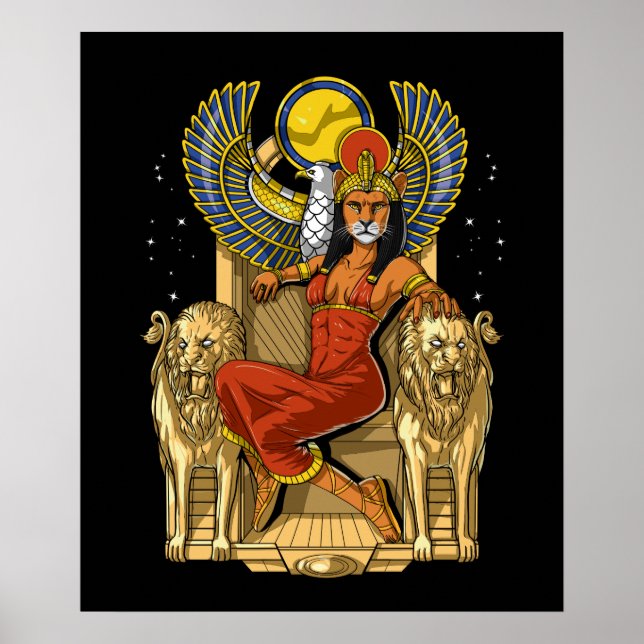 Sekhmet Egyptian Lioness Goddeß Poster (Vorne)