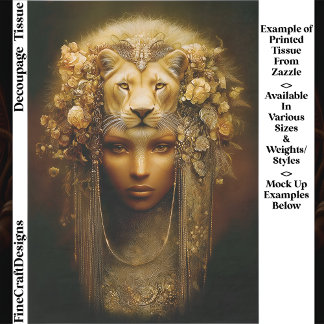 Sekhmet Lioness Goddess Portrait EW1 Decoupage Seidenpapier