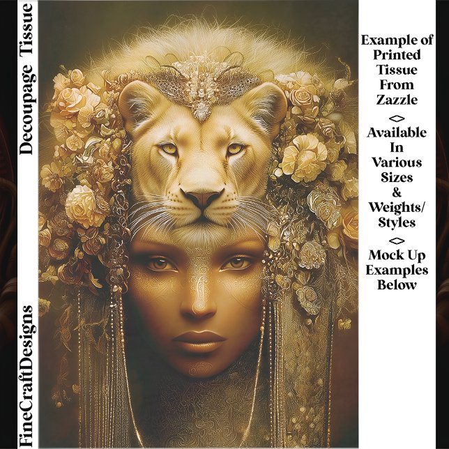 Sekhmet Lioness Goddess Portrait EW1Z Decoupage Seidenpapier (Von Creator hochgeladen)