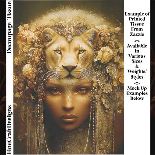 Sekhmet Löwengöttin-Porträt EW1Z Decoupage Seidenpapier