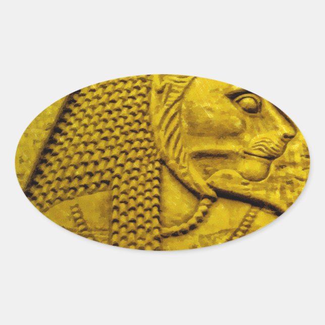 Sekhmet Ovaler Aufkleber (Vorderseite)