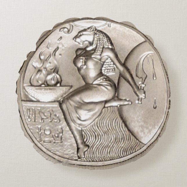 Sekhmet Two Ounce Solid .999 Silver  Rundes Kissen (Vorderseite)