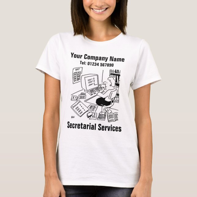 Sekretariats-Cartoon für Personalisierung T-Shirt (Vorderseite)