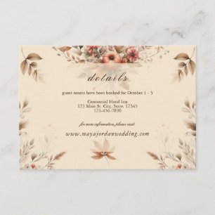 Sekt Herbst-Hochzeitskarte Begleitkarte