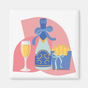 Sekt und Pommes Magnet