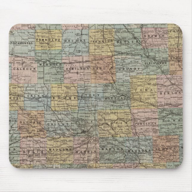 Sektorkarte von Iowa Mousepad (Vorne)