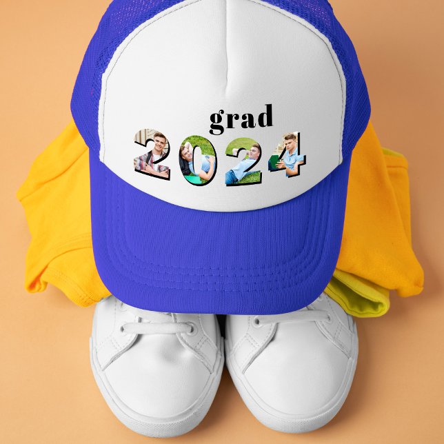 Sekundarstufe II des Abschlusses 2024 Foto Truckerkappe (Senior High School Class Of 2024 Photo Graduation Trucker Hat)