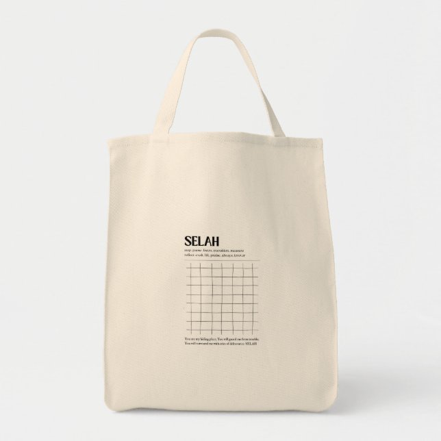 Selah Minimalist Christian Grocery  Bag Tragetasche (Vorne)