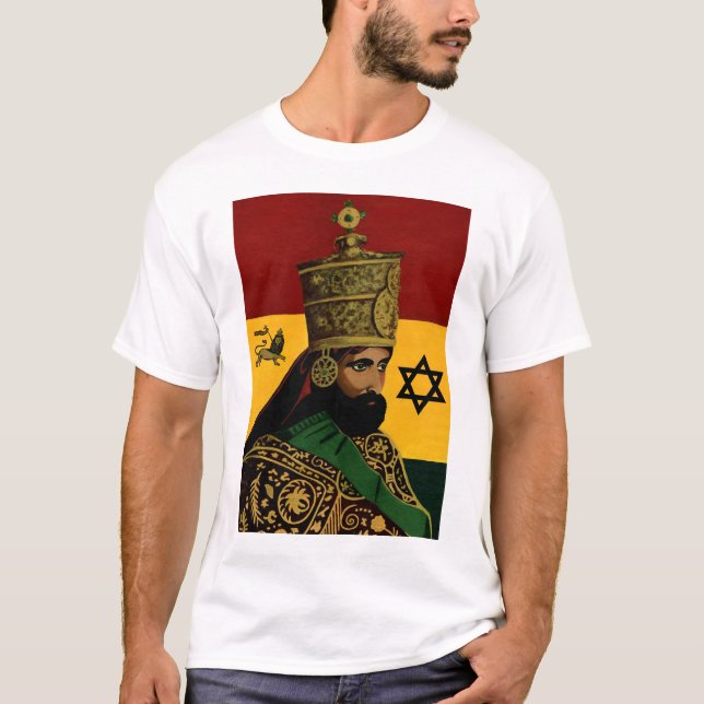 selassie mit Davidsstern T-Shirt (Vorderseite)