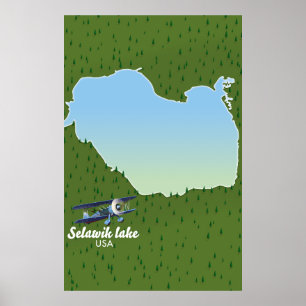 Selawik See Alaska Karte Poster