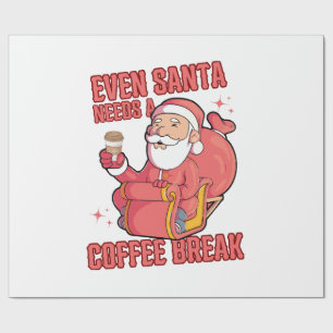 Selbst der Weihnachtsmann braucht eine Kaffeepause Geschenkpapier