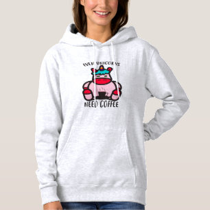Selbst Einhörner brauchen Kaffee Funny Pink Unicor Hoodie