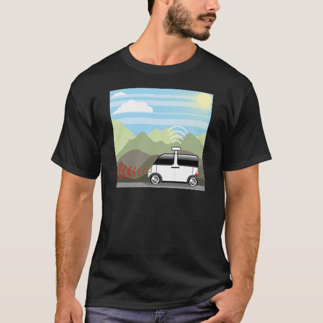 Selbst-Fahren des Autos. Driverless Auto T-Shirt (Vorderseite)