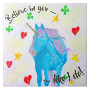 Selbst gemacht Einhorn-inspirierend Fliese