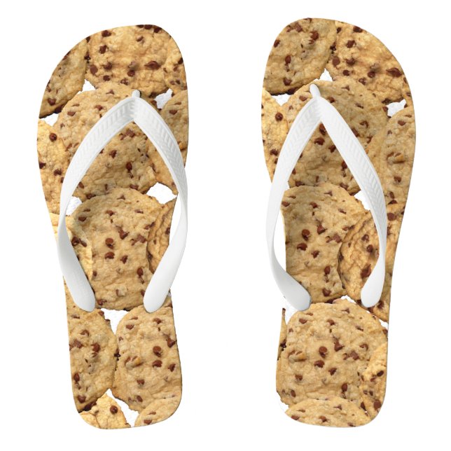 Selbst gemachte Schokoladensplitter-Plätzchen Flip Flops (Fußbett)