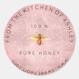 Selbst gemachter 100% Honig vom Küchen-Rosa Runder Aufkleber