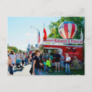Selbst gemachtes Kielbasy und Pierogies Postkarte