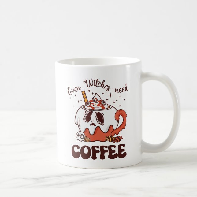 Selbst Hexen brauchen Kaffee Kaffeetasse (Rechts)