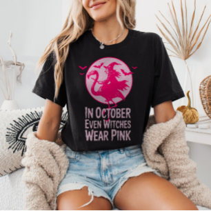 Selbst Hexen tragen rosa Brustkrebs-Bewusstsein T-Shirt