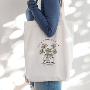 Selbst-Liebe Daisy-Wildblume Tragetasche