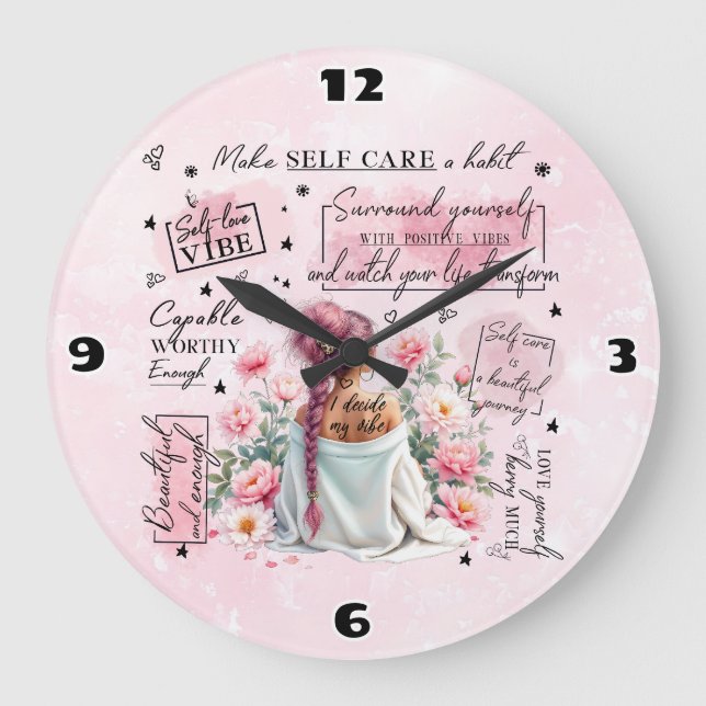 Selbst-Liebe Große Wanduhr (Vorderseite)
