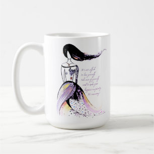 Selbst-LIEBE inspirierend illustrierte Dame Zitat Kaffeetasse
