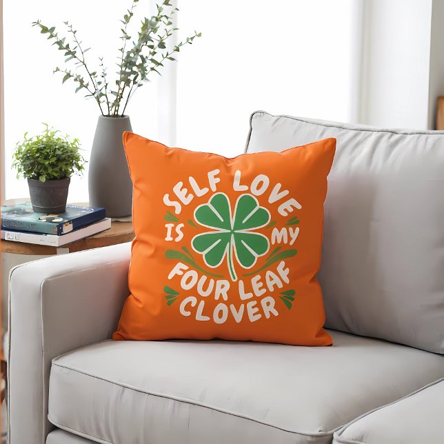 Selbst-Liebe Vierblättriges Kleeblatt Kopfkissen Kissen (Von Creator hochgeladen)