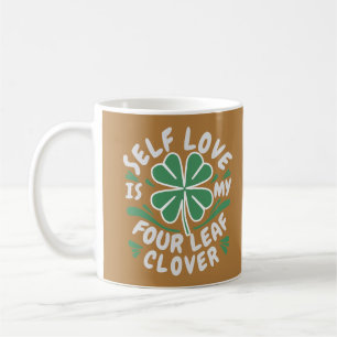 Selbst Liebe Vierblättriges Kleeblatt Motivierend Kaffeetasse