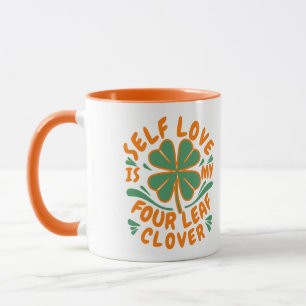 Selbst Liebe Vierblättriges Kleeblatt Motivierend Tasse