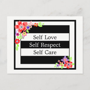 "Selbst Liebe" wunderschöne Blumenpostkarte. Postkarte