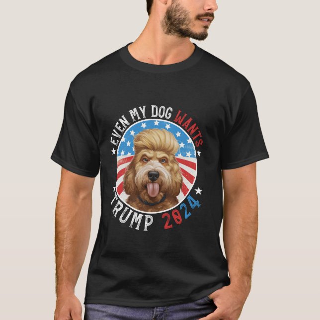 Selbst mein Hund Will Trump 2024 Goldendoodle Dog  T-Shirt (Vorderseite)