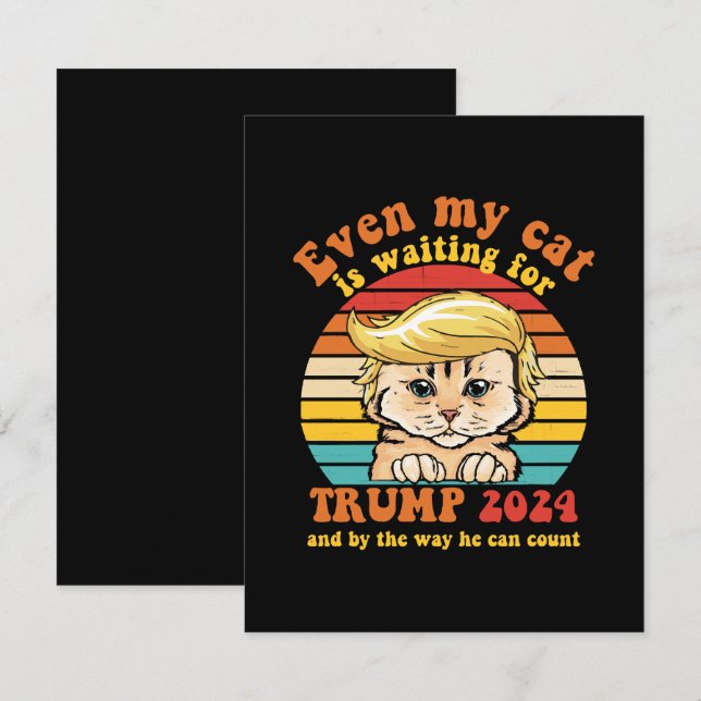 Selbst meine Katze ist für Trump 2024-Apparel Gewa Begleitkarte (Vorne/Hinten)