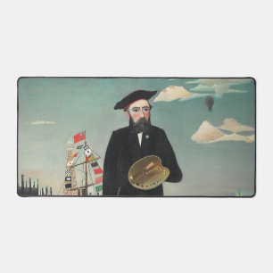 Selbst: Portrait – Landschaft, Henri Rousseau 1890 Schreibtischunterlage