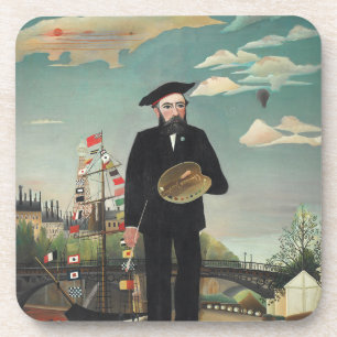 Selbst: Porträt – Landschaft, Henri Rousseau 1890 Getränkeuntersetzer