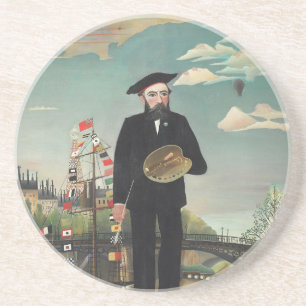 Selbst: Porträt – Landschaft, Henri Rousseau 1890 Getränkeuntersetzer
