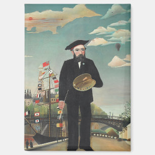 Selbst: Porträt – Landschaft, Henri Rousseau 1890 Magnet