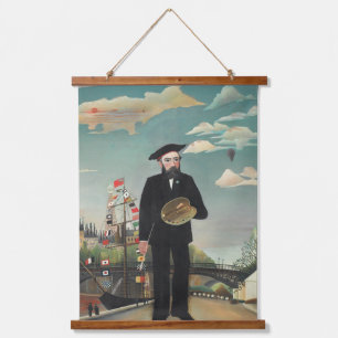 Selbst: Porträt – Landschaft, Henri Rousseau 1890 Wandteppich Mit Holzrahmen