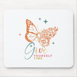 Selbst Zeit Blume Schmetterling Psychische Gesundh Mousepad