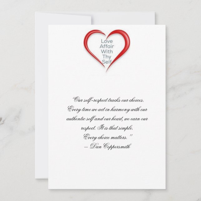 Selbstachtungs-Karte Dankeskarte (Vorderseite)