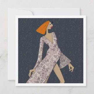 Selbstbewusste Frau Elegante Glamour-Mode Art Kart Einladung